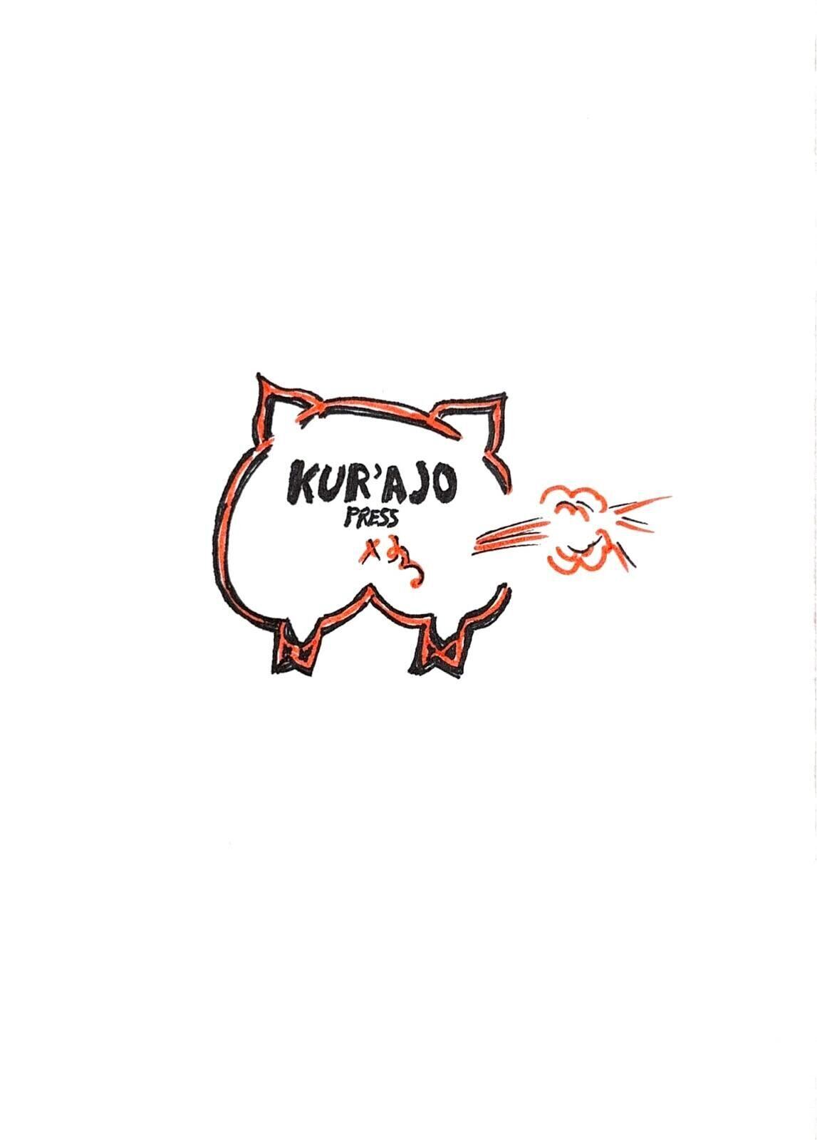 Kur'ajo press logo - farting pig